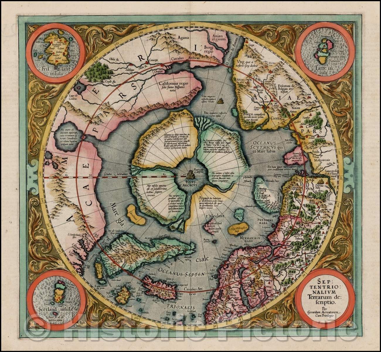 Historic Map - Septentrionalium Terrarum descriptio, 1595, Gerard Mercator v2