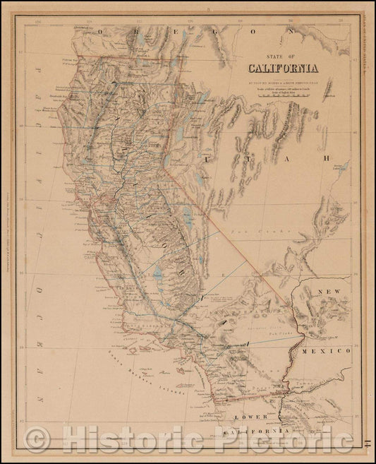 Historic Map - State of California, 1857, Henry Darwin Rogers v1