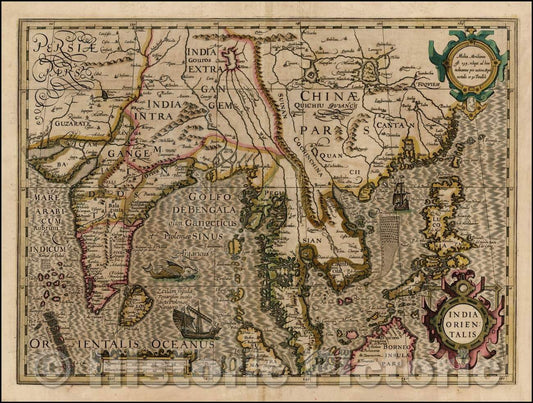 Historic Map - India Orientalis, 1606, Jodocus Hondius v1