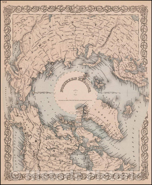 Historic Map - Northern Regions, 1865, G.W. & C.B. Colton - Vintage Wall Art