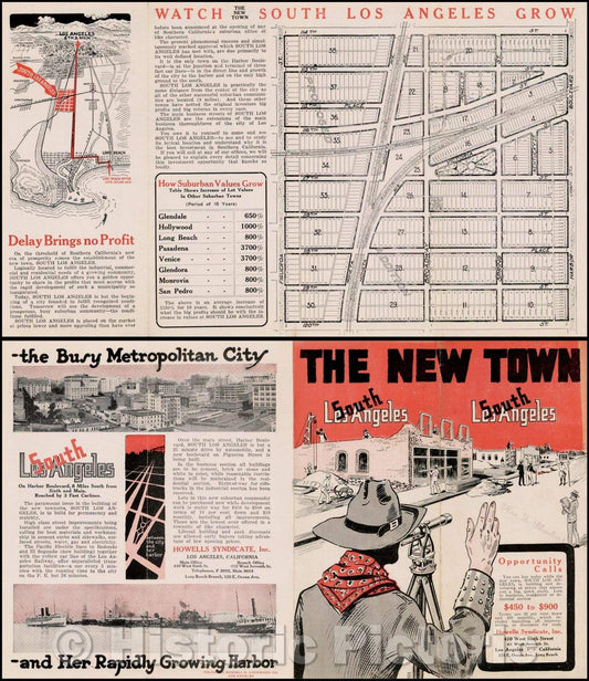 Historic Map - The New Town, 1920, Howells Syndicate Inc. - Vintage Wall Art