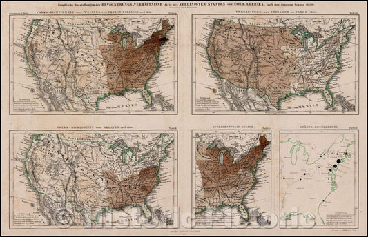 Historic Map - Graphische Darstellungen der Bevokerrungs-Verhaltnisse In Den Vereinig, 1855 - Vintage Wall Art