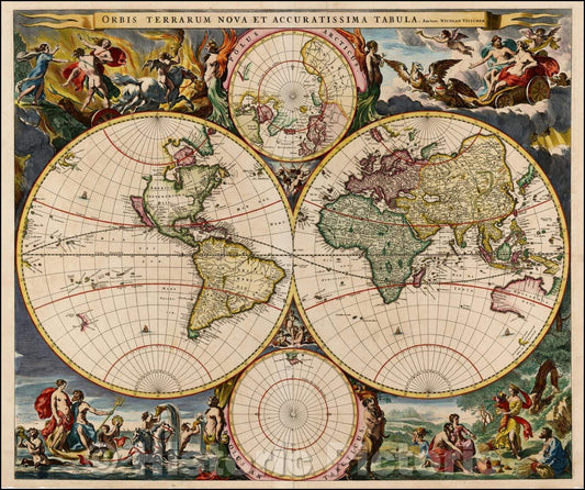Historic Map - Orbis Terrarum Nova et Accuratissima Tabula, Auctore Nicolao Visscher, 1658, Nicolaes Visscher I v1