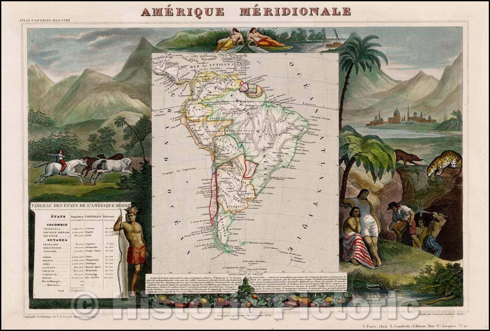 Historic Map - Amerique Meridionale, 1849, Victor Levasseur v2