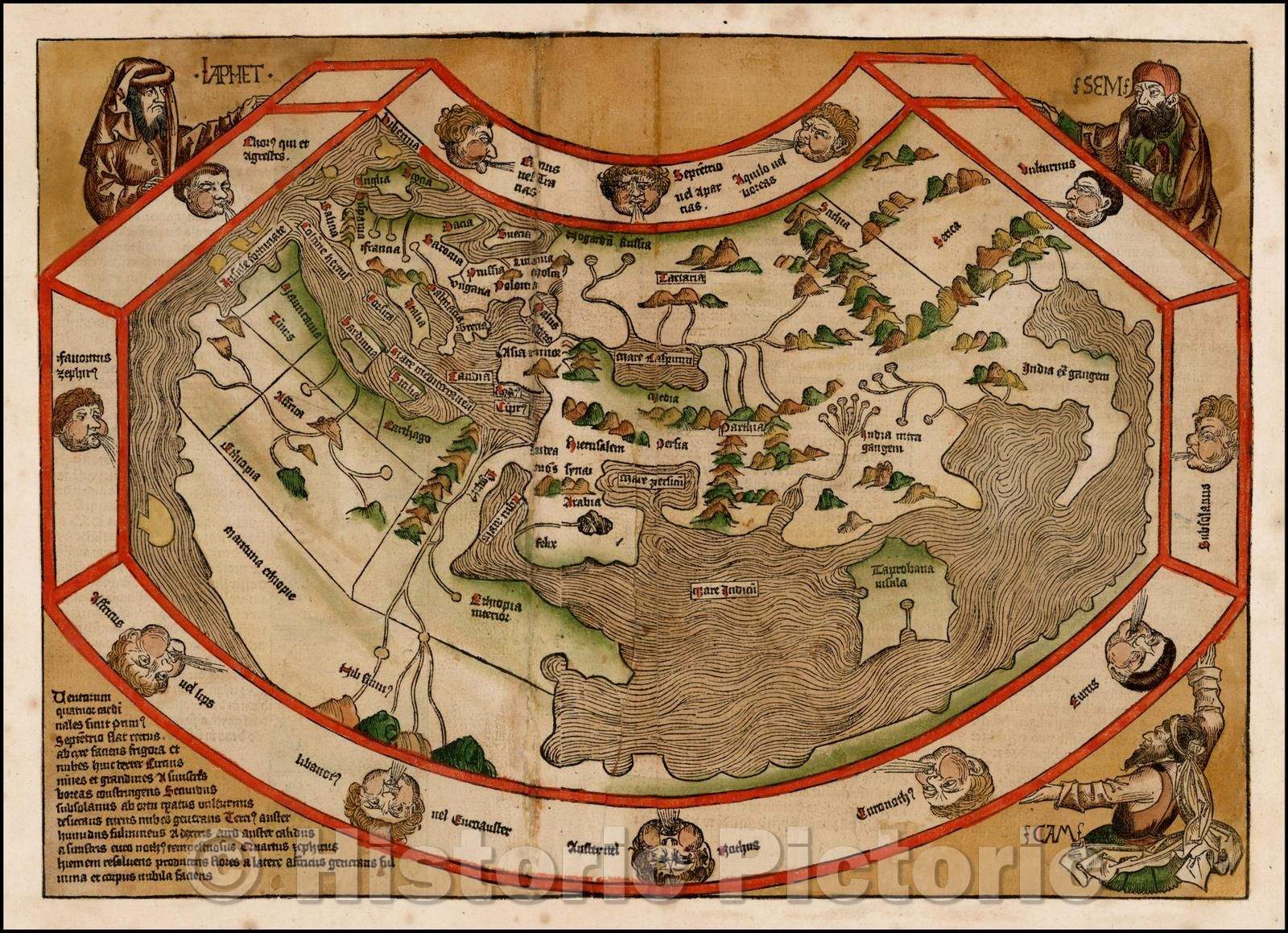 Historic Map - Secunda etas mundi, 1493, Hartmann Schedel v2