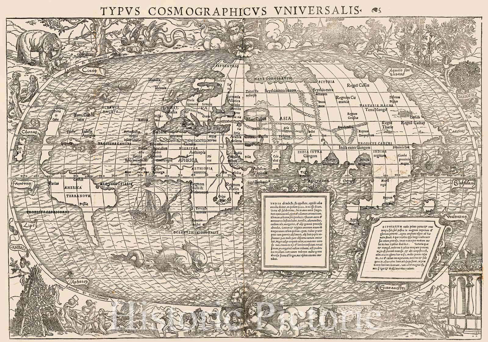 Historic Map - Typus Cosmographicus Universalis, 1532, Sebastian M?nster v1