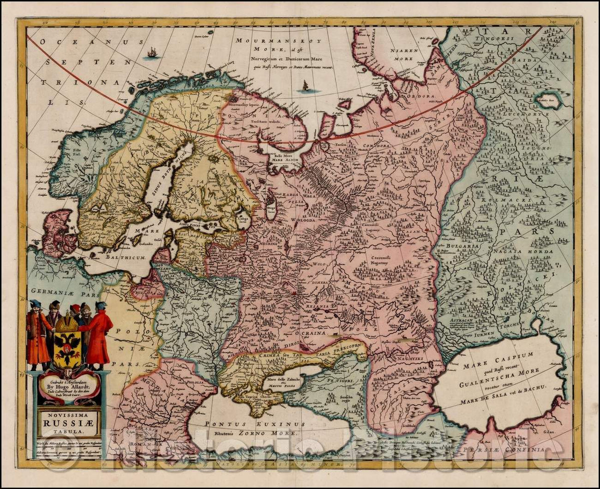 Historic Map - Novissima Russiae Tabula, 1690, Hugo Allard - Vintage Wall Art
