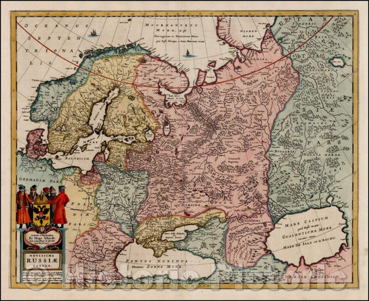 Historic Map - Novissima Russiae Tabula, 1690, Hugo Allard - Vintage Wall Art