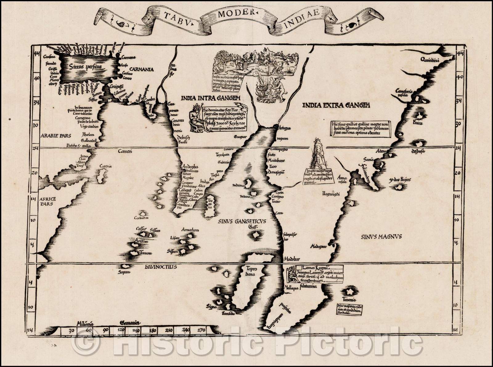 Historic Map - Tabu Moder Indiae, 1522, Lorenz Fries v2