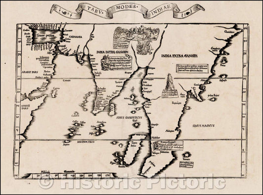 Historic Map - Tabu Moder Indiae, 1522, Lorenz Fries v2