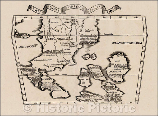 Historic Map - India Orientalis, 1522, Lorenz Fries v1
