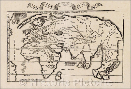 Historic Map - Tabu. Nova Orbis/Diefert Situs Orbis Hydrographorum ab eo quem Ptolomeus Posuit The Modern World, 1522, Lorenz Fries v1
