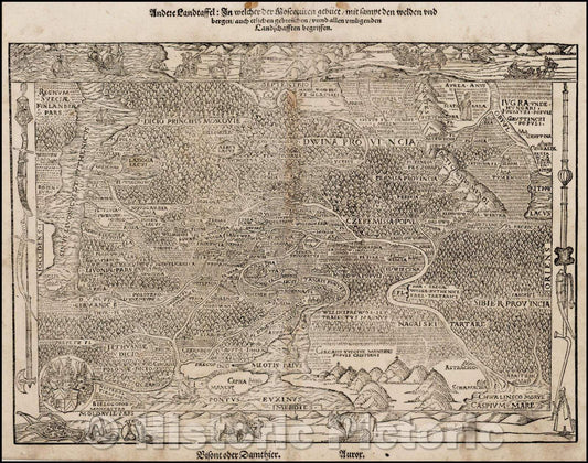 Historic Map - (First Modern of Russia) Andere Landtaffel: In welcher der Moscauen g :: (First Modern of Russia) Other Landtaffel: In which of the Moscauen geb, 1563 - Vintage Wall Art
