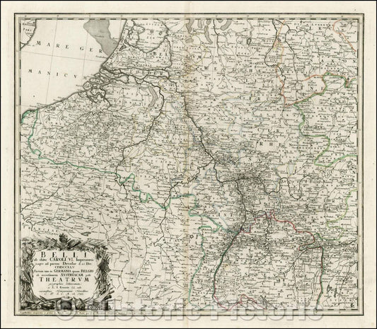 Historic Map - Belli ab obitu Caroli VI Imperatoris usque ad pacem :: Dresden, 1748 - Vintage Wall Art
