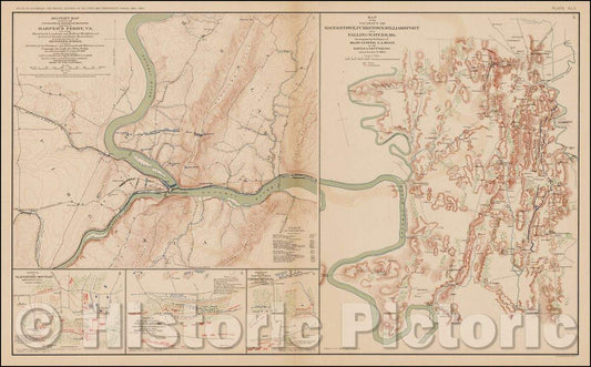 Historic Map - Military Map, 1891, Julius Bien & Co. - Vintage Wall Art