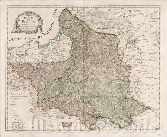 Historic Map - Karte von Polen nach Sotzmann, 1796, Franz Johann Joseph von Reilly v1