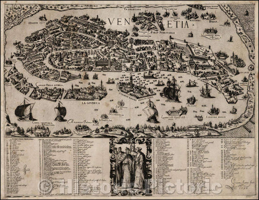 Historic Map - Venetia, 1597, Giacomo Franco - Vintage Wall Art
