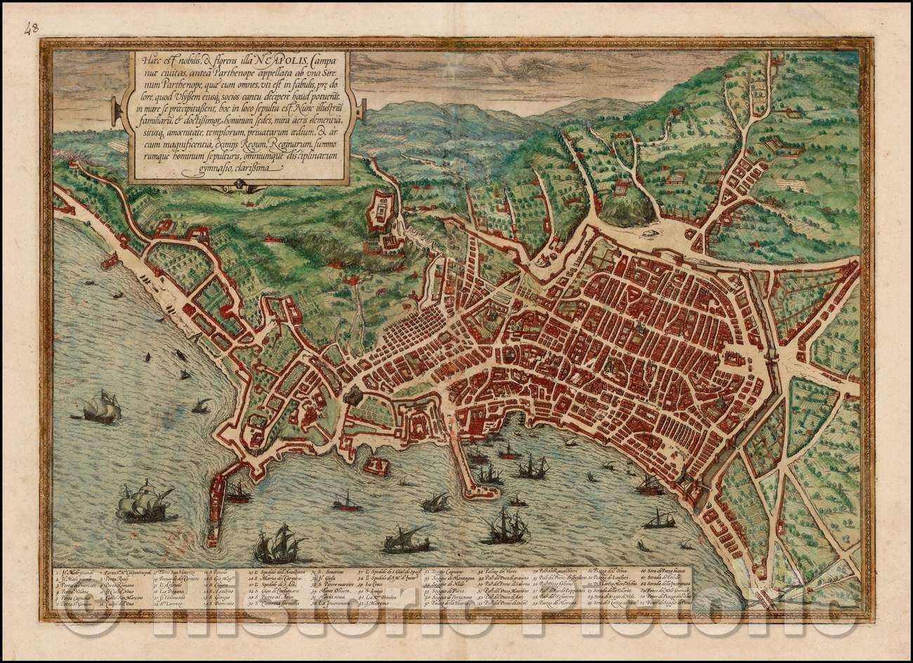 Historic Map - Haec est nobilis florens illa Neapolis, Campaniae civitas, 1572, Georg Braun v1