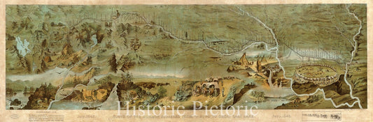 Historic Map - Route of the Mormon Pioneers From Nauvoo To Great Salt Lake. Feb'y 1846 July, 1847, 1899, Millroy & Hayes - Vintage Wall Art