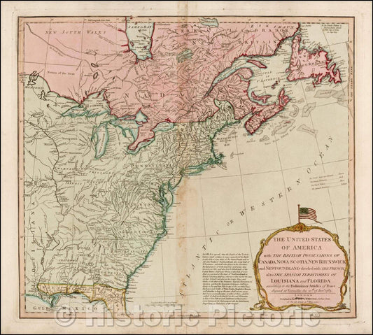 Historic Map - The United States of America with The British Possessions, 1794, Richard Holmes Laurie - Vintage Wall Art