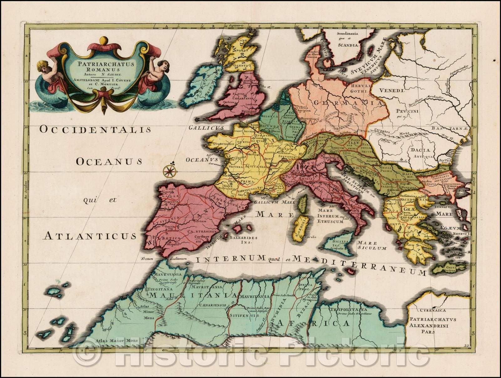 Historic Map - Patriarchatus Romanus/Patriarchate Roman, 1700, Johannes Covens - Vintage Wall Art