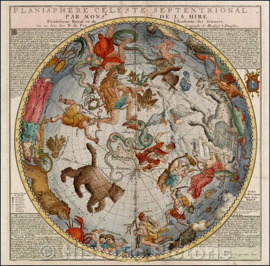Historic Map - Planisphere Celeste Septentrional Par Monsr. De La Hire, 1705, Nicolas de Fer v1