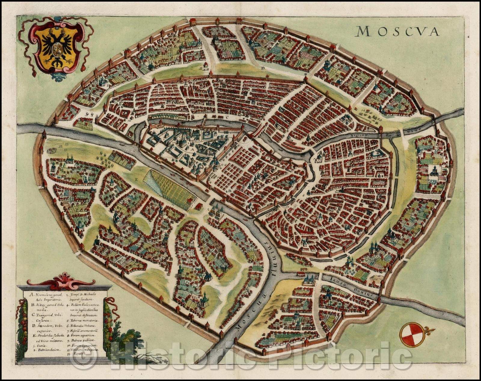 Historic Map - Moscua, 1638, Matthaus Merian v2