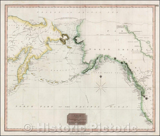 Historic Map - Chart of the Northern Passage Between Asia & America, 1816, John Thomson v1