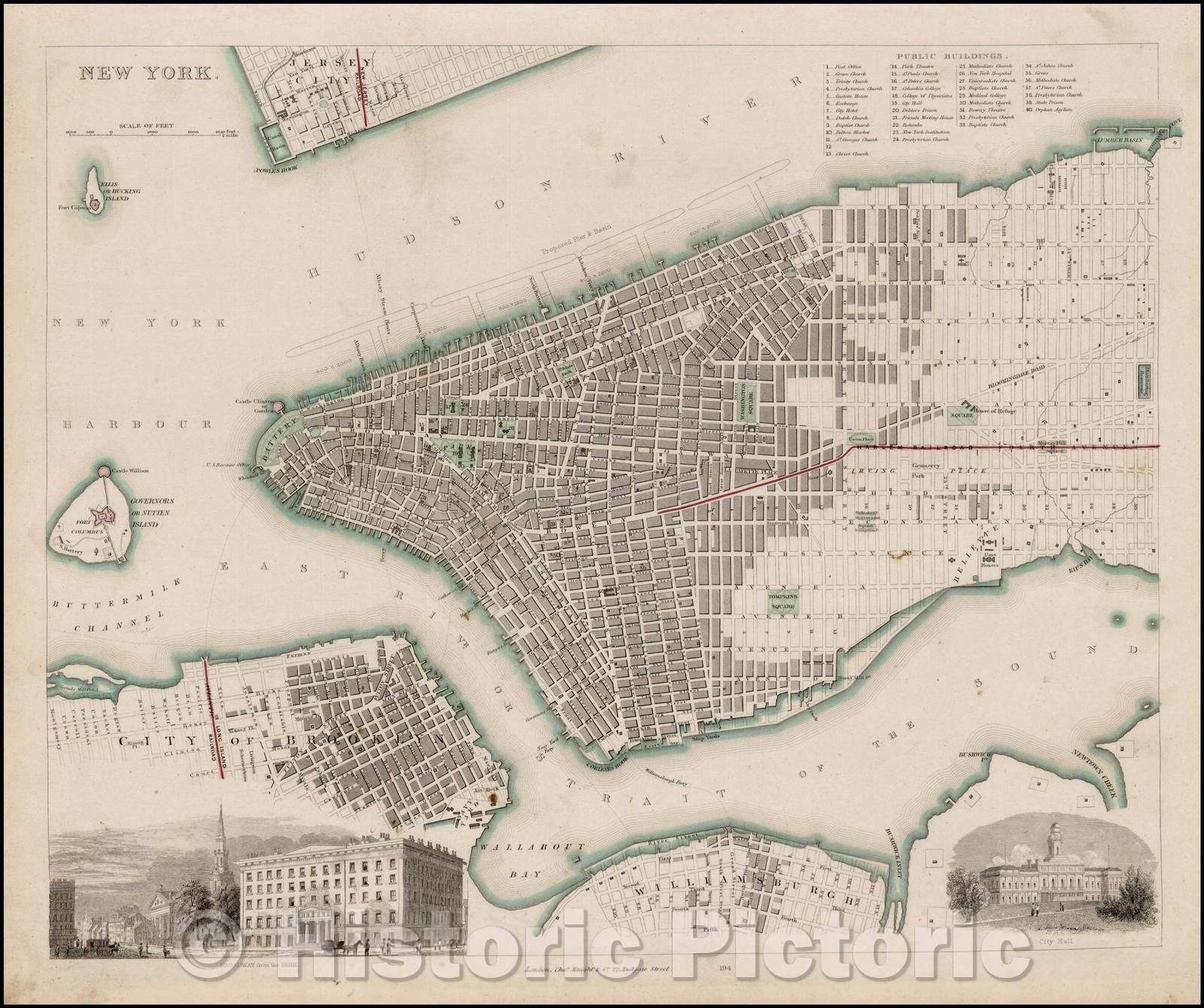Historic Map - New York, 1840, SDUK v2