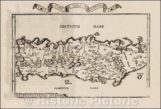 Historic Map - Tabu. Nova Candie, 1535, Lorenz Fries - Vintage Wall Art
