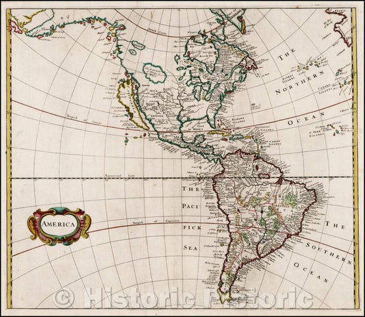 Historic Map - America, 1703, Robert Morden v1