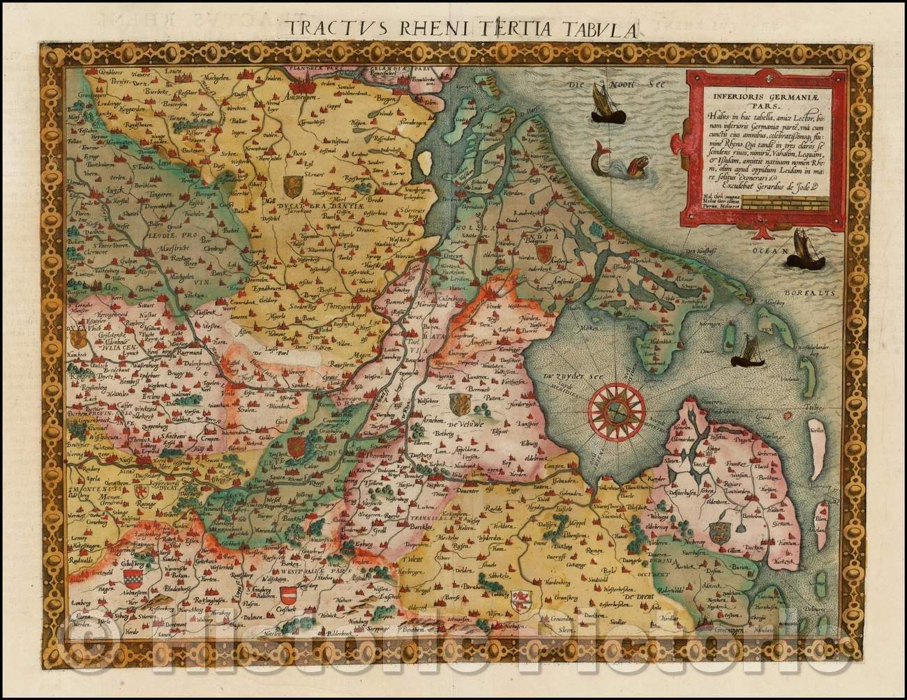 Historic Map - Inferioris Germaniae pars/Tractus Rheni Tertia Tabula, 1578, Cornelis de Jode v1