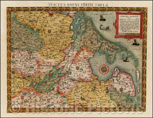 Historic Map - Inferioris Germaniae pars/Tractus Rheni Tertia Tabula, 1578, Cornelis de Jode v1