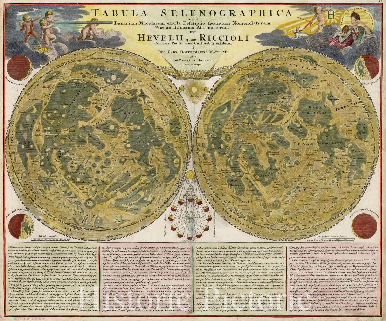 Historic Map - Tabula Selenographica in qua Lunarium Macularum exacta Descriptio secundum Nomenclaturam, 1707, Johann Baptist Homann v1