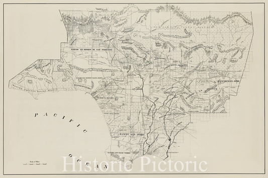 Los Angeles Basin - Spanish and Mexican Ranchos Map, 1900 ca