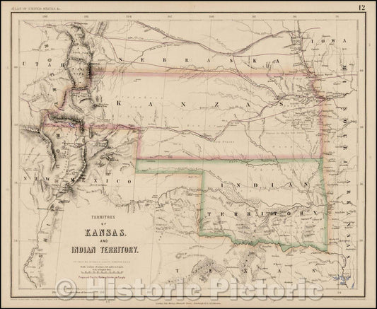 Historic Map - Territory of Kansas and Indian Territory [including parts of Colorado & Wyoming], 1857, Henry Darwin Rogers v2
