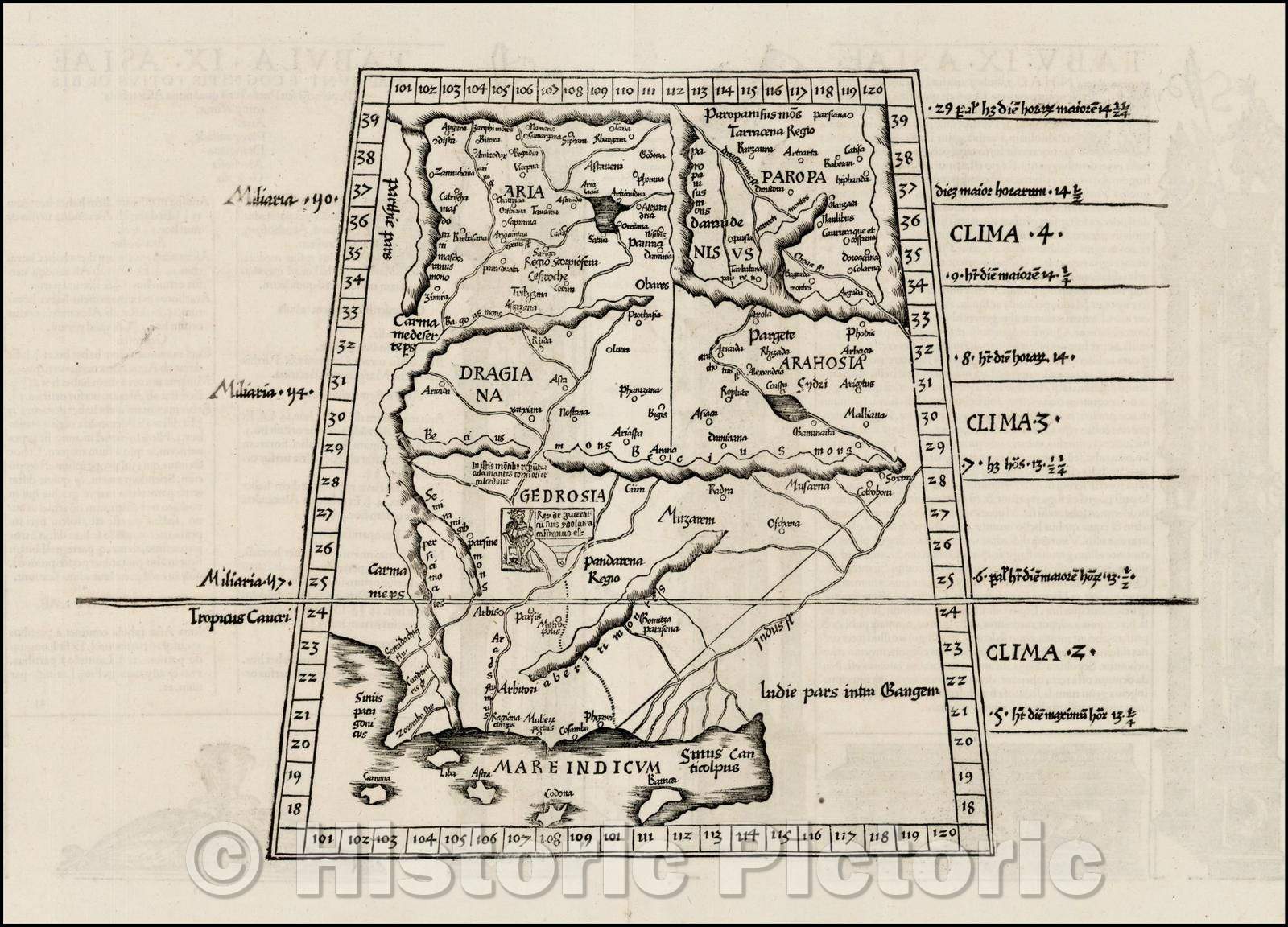Historic Map - Tabula IX Asiae Pakistan & India, 1535, Lorenz Fries v1