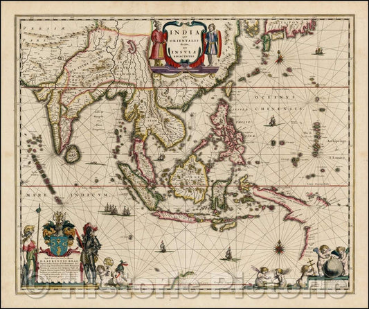 Historic Map - India quae Orientalis dicitur et Insulae Adiacentes, 1642, Willem Janszoon Blaeu v2