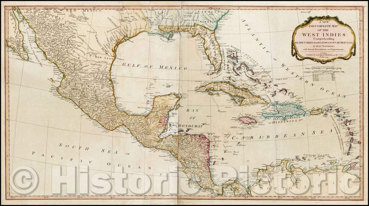 Historic Map - A New And Complete Map Of The West Indies Comprehending All The Coasts and Islands Known, 1794, Laurie & Whittle v1