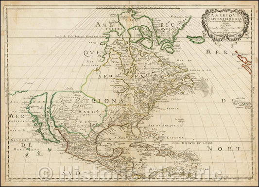 Historic Map - Amerique Septentrionale, 1650, Nicolas Sanson v3