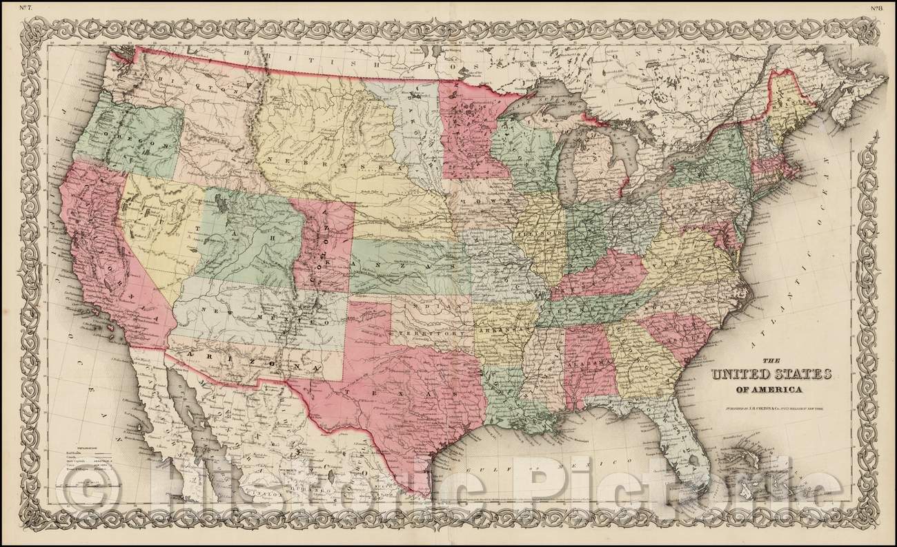 Historic Map - Colton's United States of America [Colona named], 1859, Joseph Hutchins Colton v1