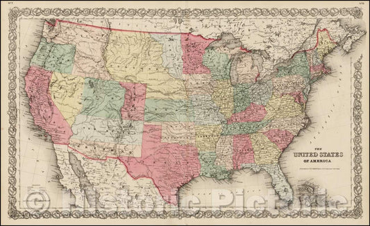 Historic Map - Colton's United States of America [Colona named], 1859, Joseph Hutchins Colton v1