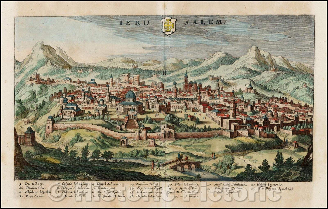 Historic Map - Jerusalem, 1638, Matheus Merian v1