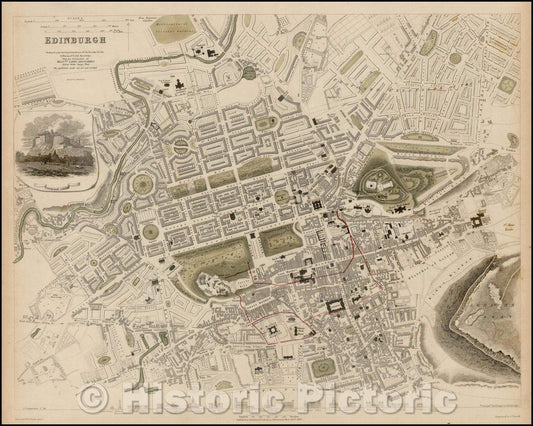 Historic Map - Edinburgh, United Kingdom, 1834, SDUK v1