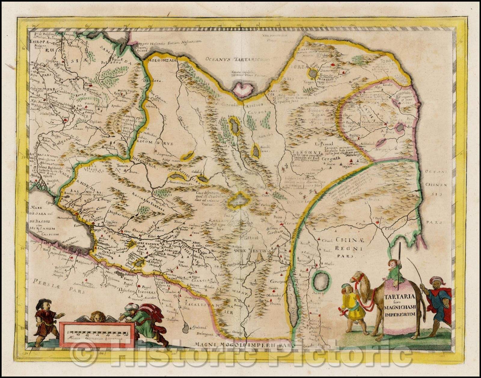 Historic Map - Tartaria sive Magni Chami Imperium, 1638, Matthaus Merian - Vintage Wall Art
