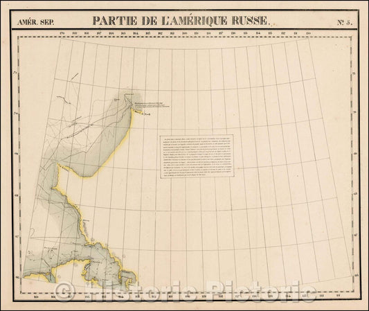 Historic Map - Amer. Sep. No. 5. Partie De L'Amerique Russe/Bitter. Sep. No. 5. Part Of Russian America, 1825, Philippe Marie Vandermaelen - Vintage Wall Art