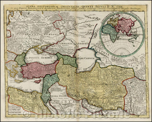 Historic Map - Scena Historiarum Orientalis Quinti Seculi P.N. Chr. in qua Imperii Romanorum & Accolarum Barbarorum Status Sistitur accurate, 1718 v1