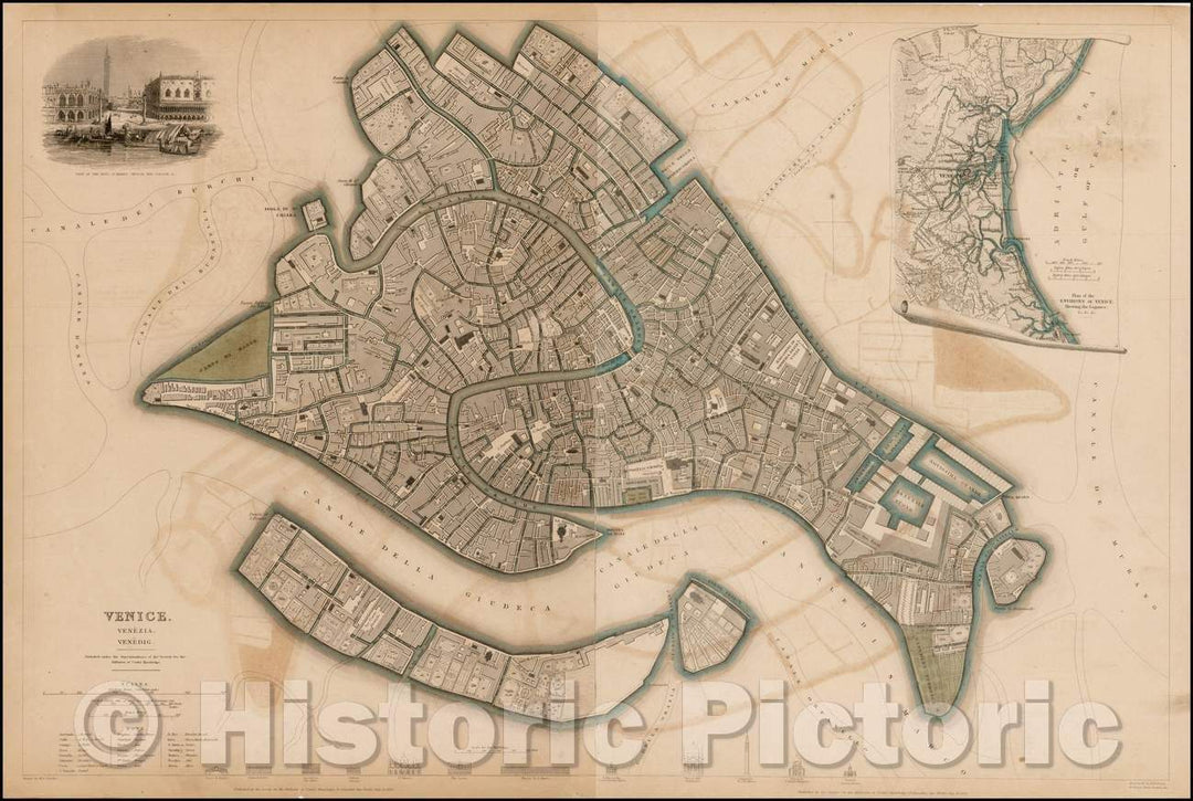 Historic Map - Venice Venezia. Venedig, 1838, SDUK v3