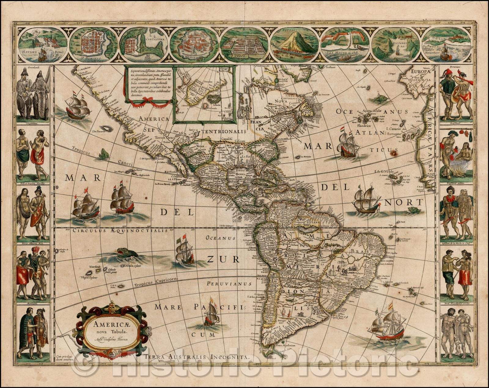 Historic Map - Americae Nova Tabula, 1640, Willem Janszoon Blaeu v3