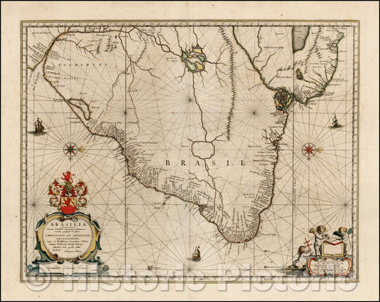 Historic Map - Brasilia, 1642, Willem Janszoon Blaeu v1